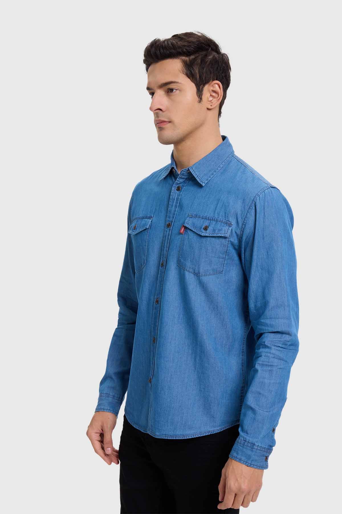 Camisa Hombre Clásica Dallas Azul