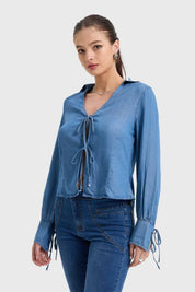 Blusa Mujer Clásica Azul