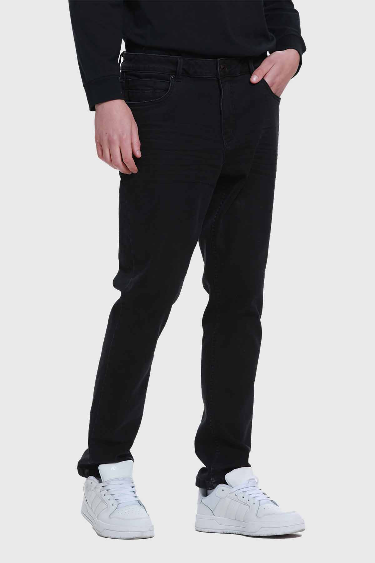 Jeans Hombre Slim Con Polar Negro