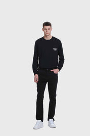 Jeans Hombre Slim Con Polar Negro