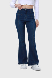 Jeans Mujer Flare Linea Push Azul