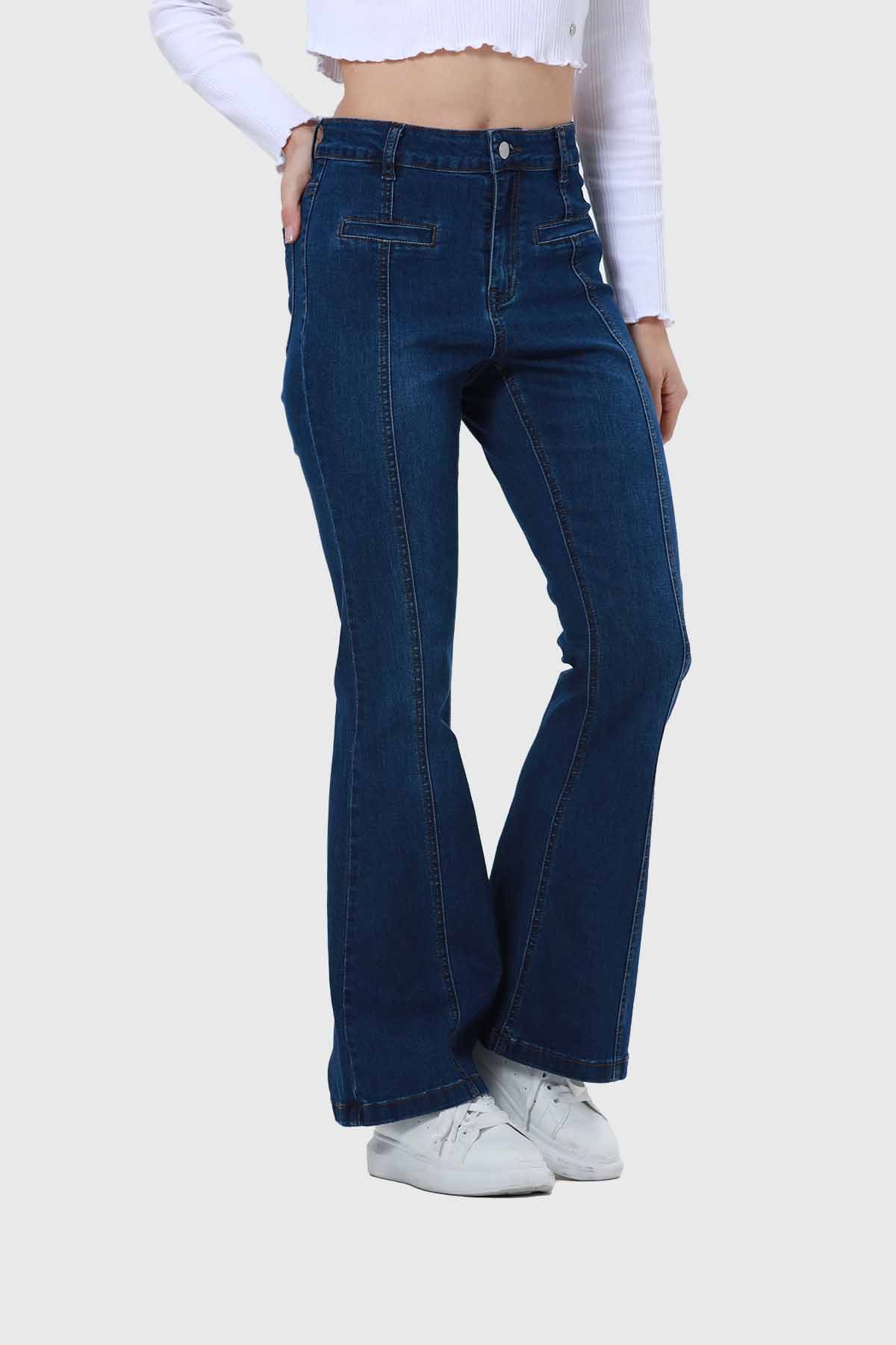 Jeans Mujer Flare Linea Push Azul