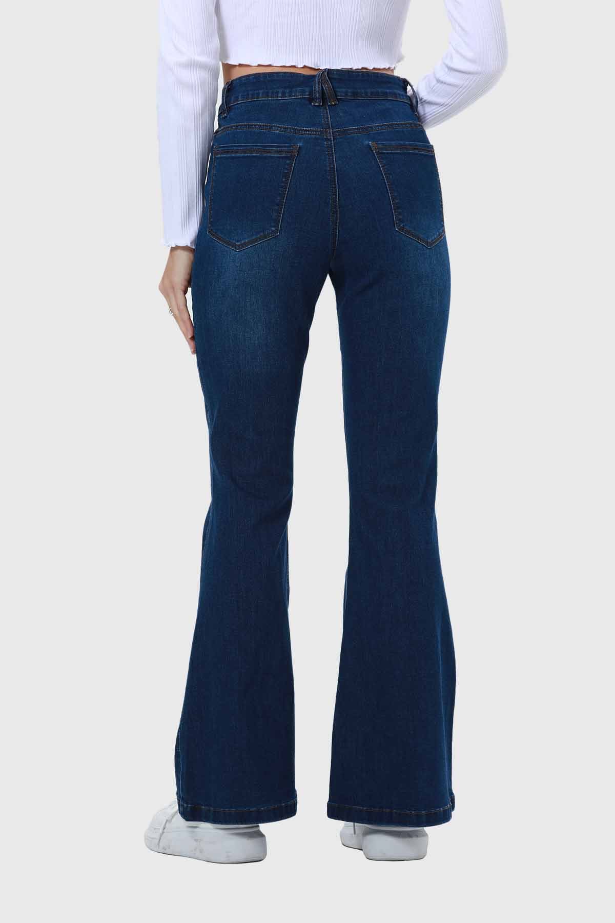 Jeans Mujer Flare Linea Push Azul