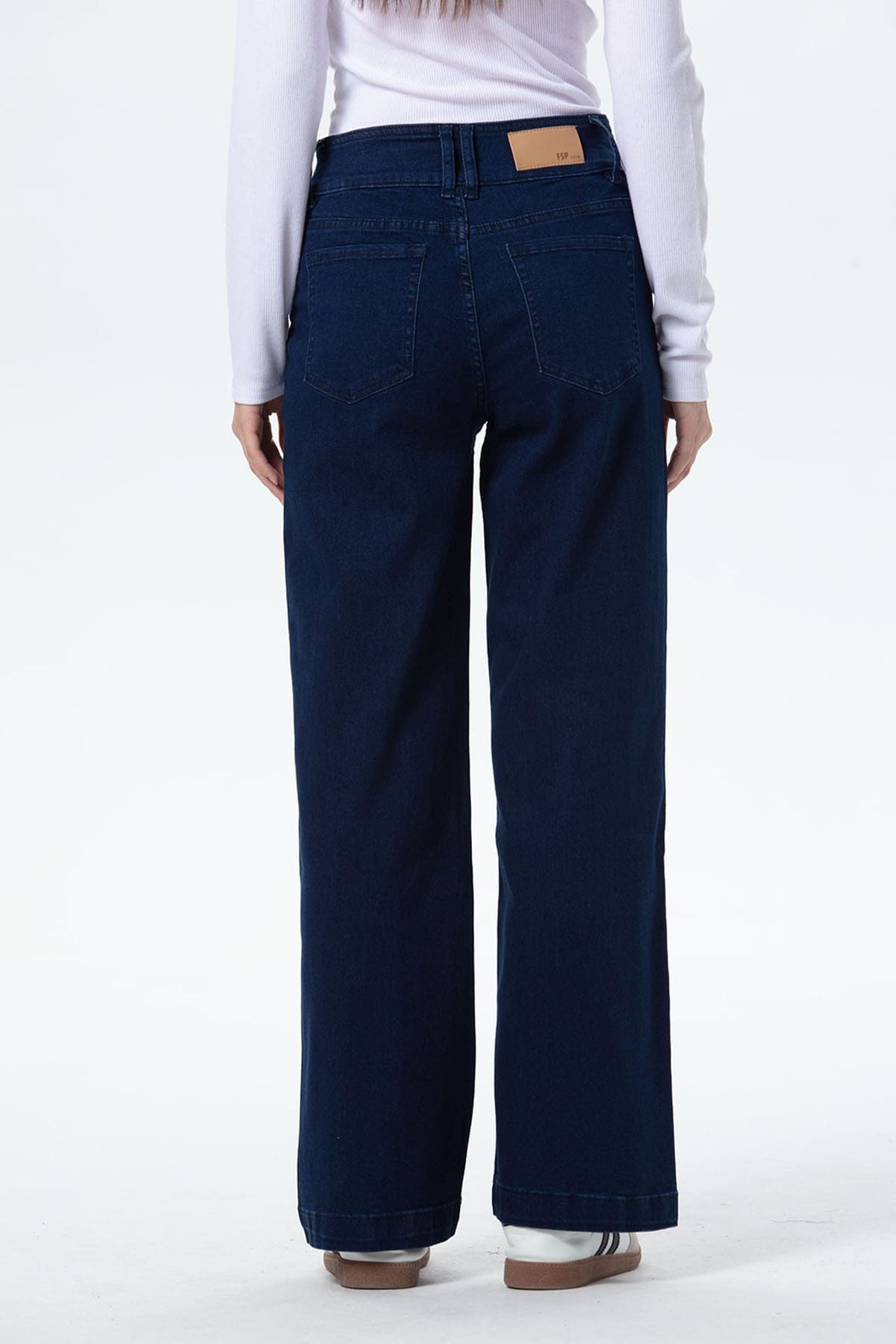 Jeans Mujer Bolsillo Calce Recto Azul Índigo