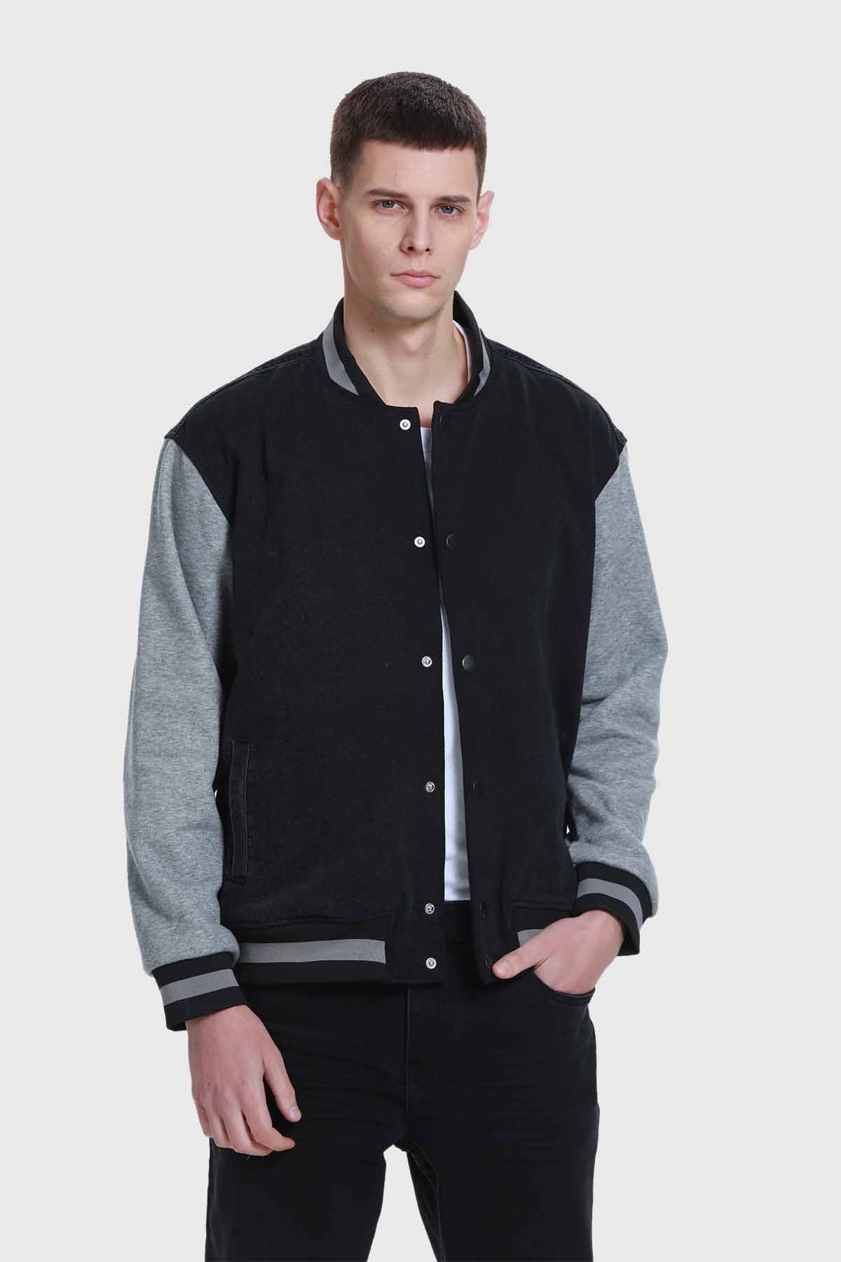 Chaqueta Hombre Con Aplicación Jersey Negro