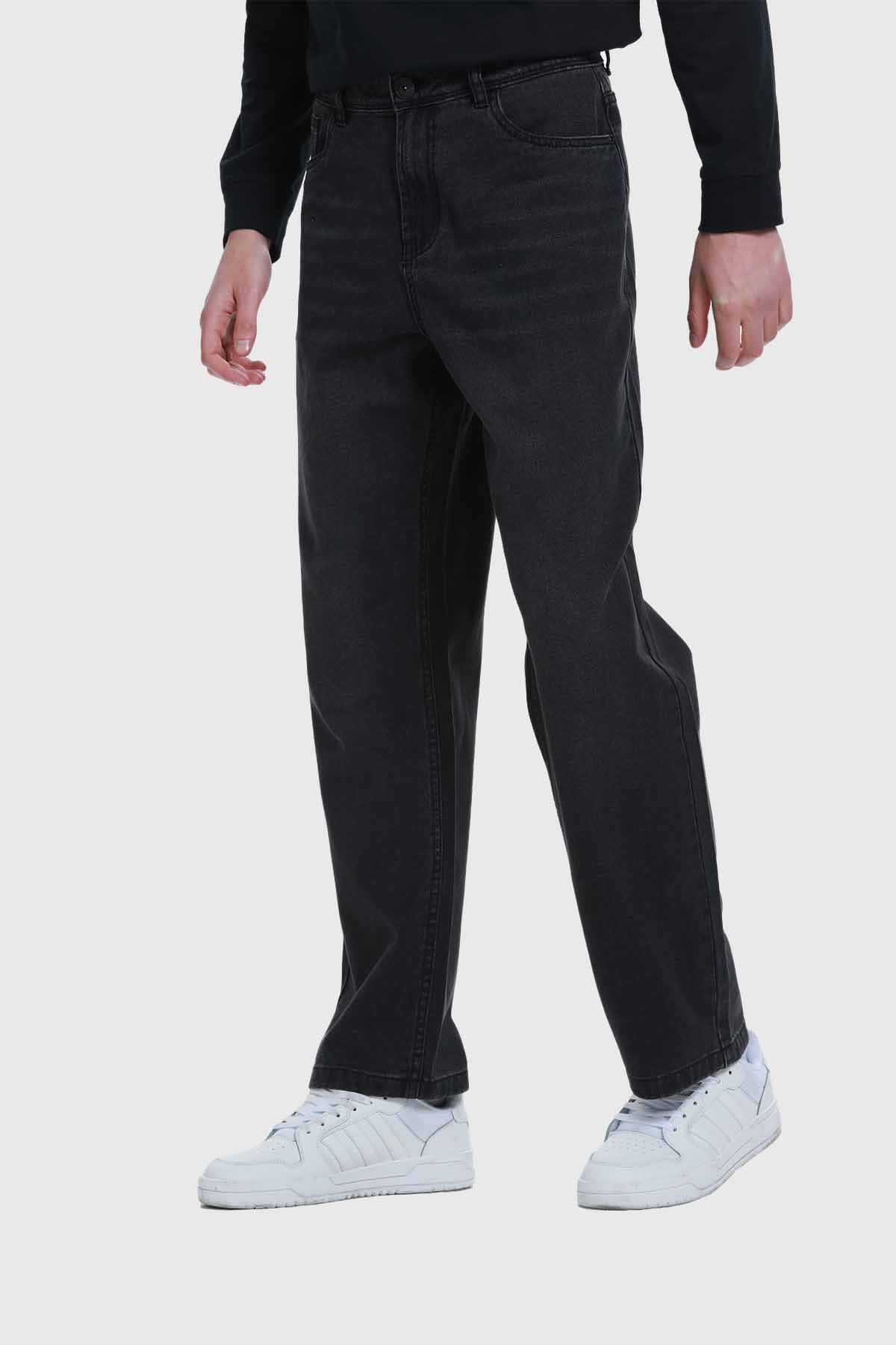 Jeans Hombre Baggy Focalizado Negro