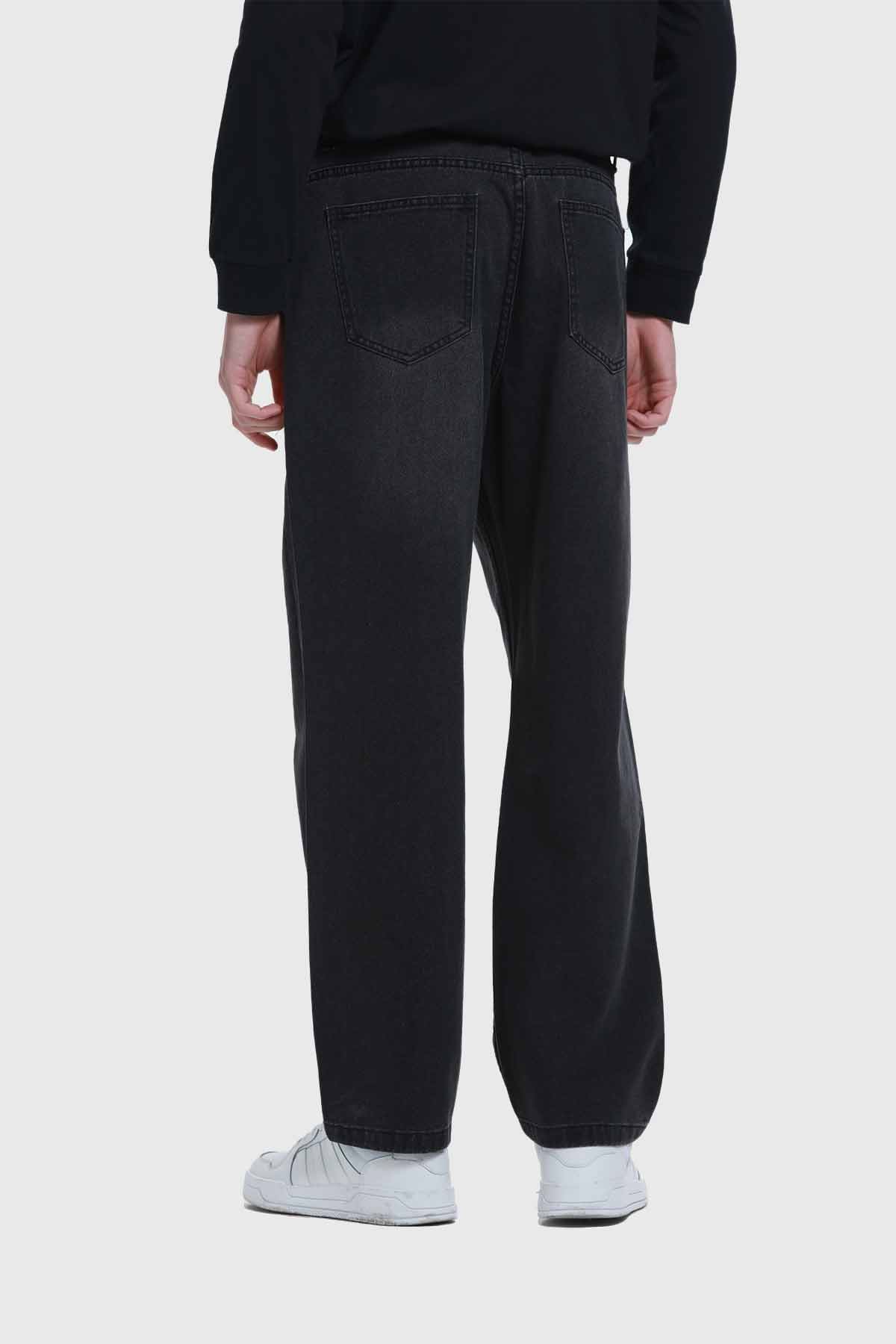 Jeans Hombre Baggy Focalizado Negro