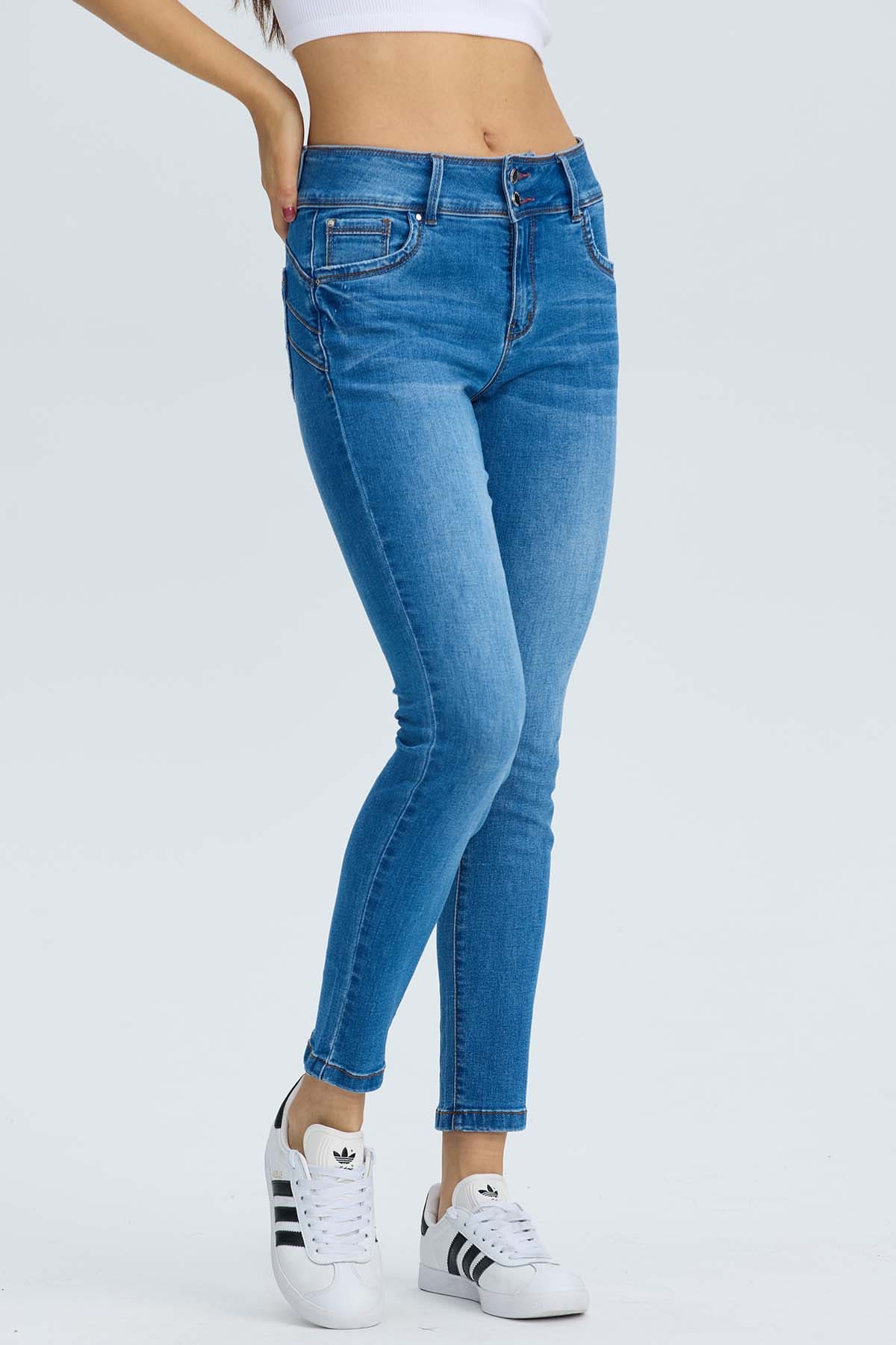 Jeans Mujer Skinny Kim Azul