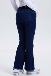 Jeans Mujer Monse Flare Azul Oscuro