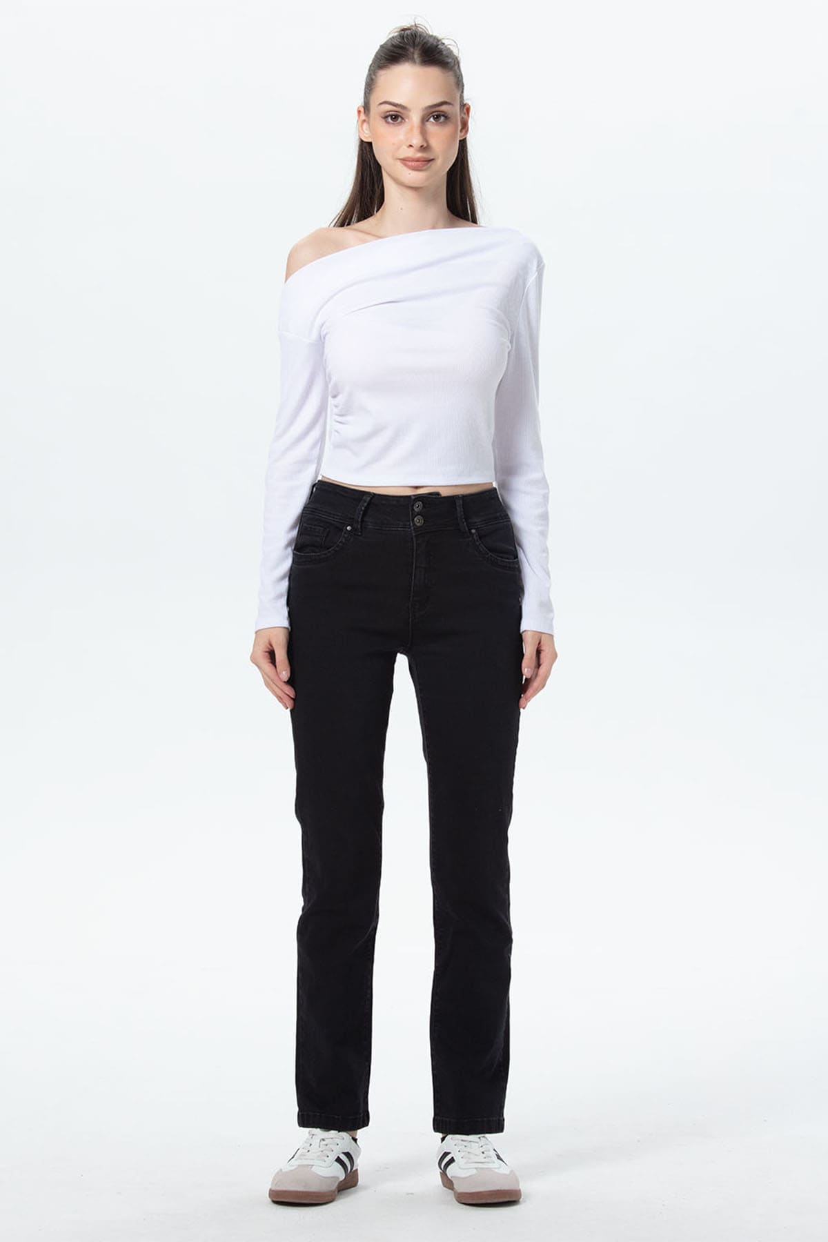 Jeans Mujer Flo Calce Recto Negro