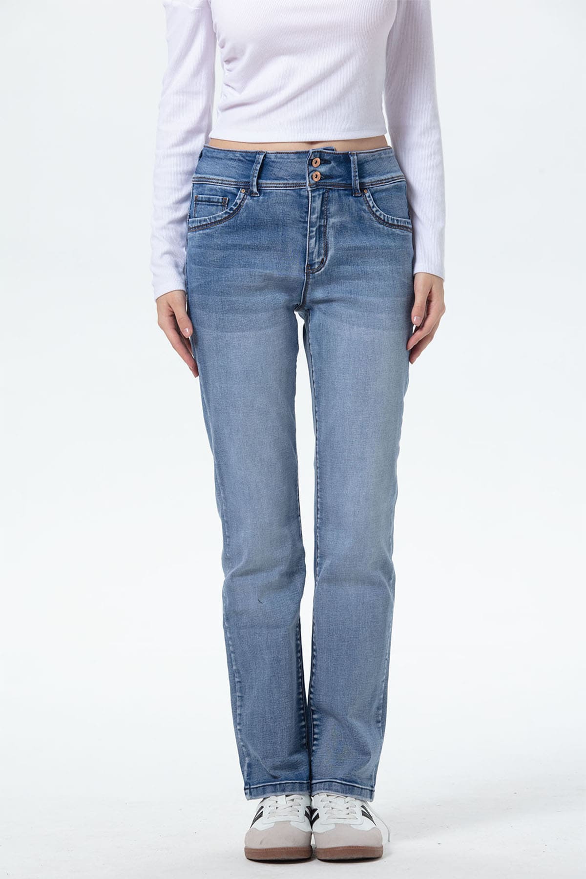 Jeans Mujer Flo Calce Recto Azul