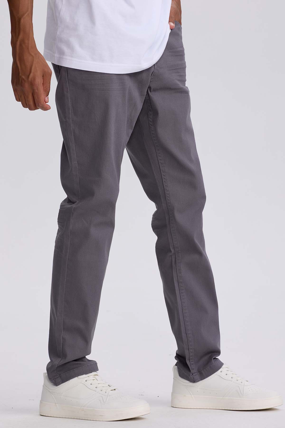 Jeans Hombre Slim Color Gris