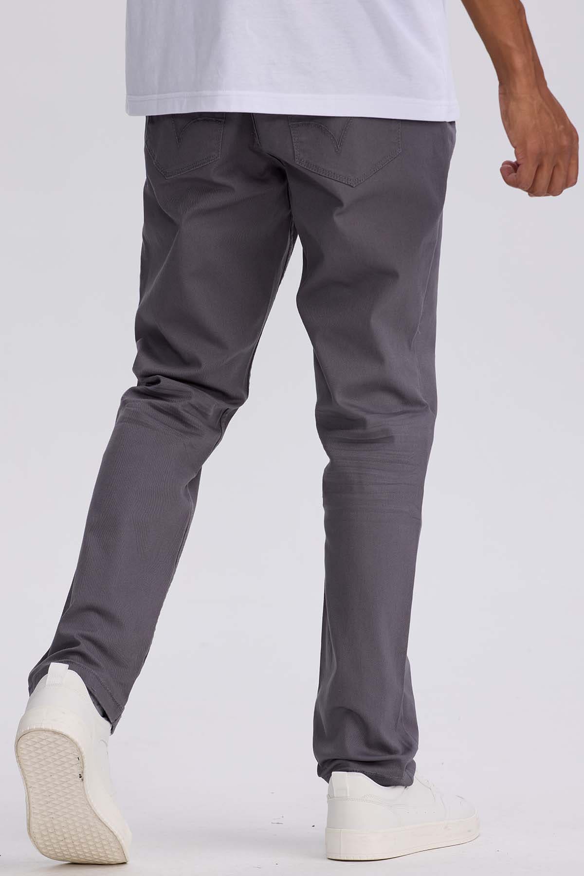 Jeans Hombre Slim Color Gris
