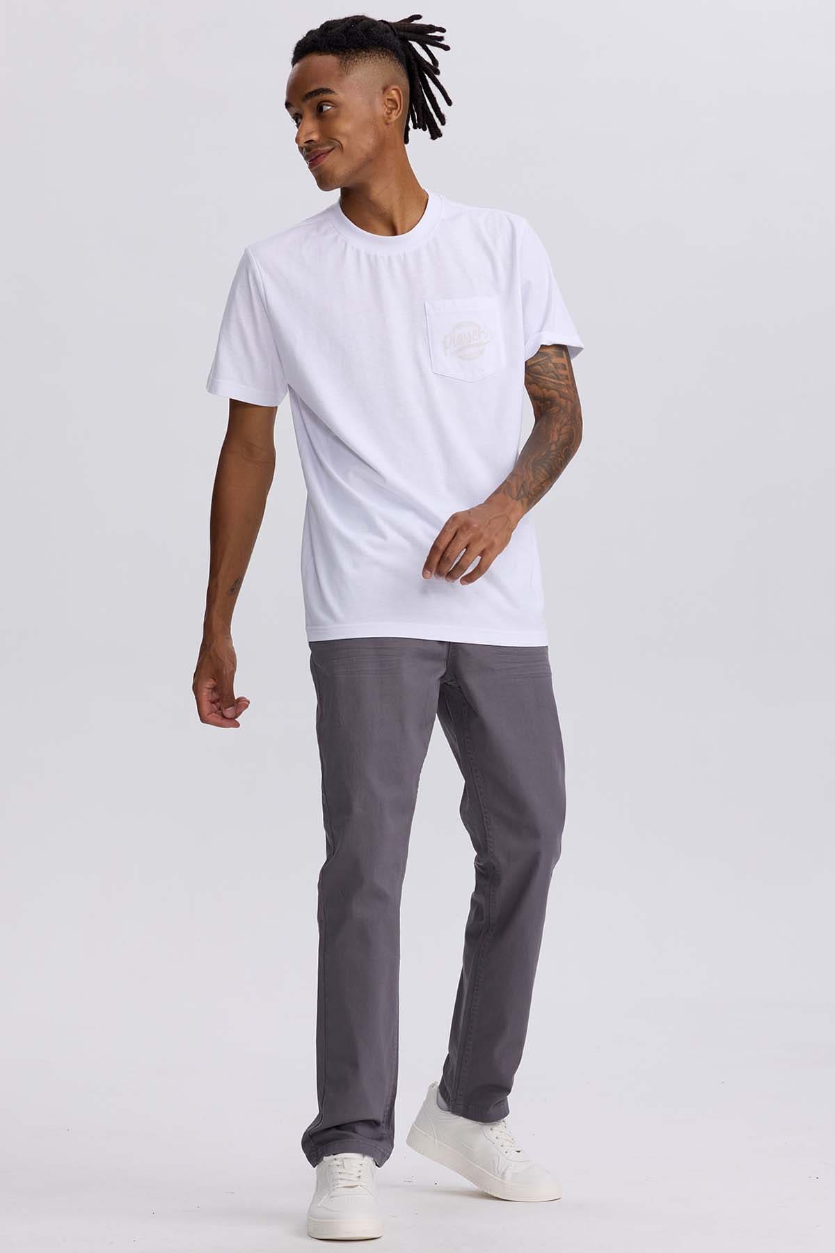 Jeans Hombre Slim Color Gris