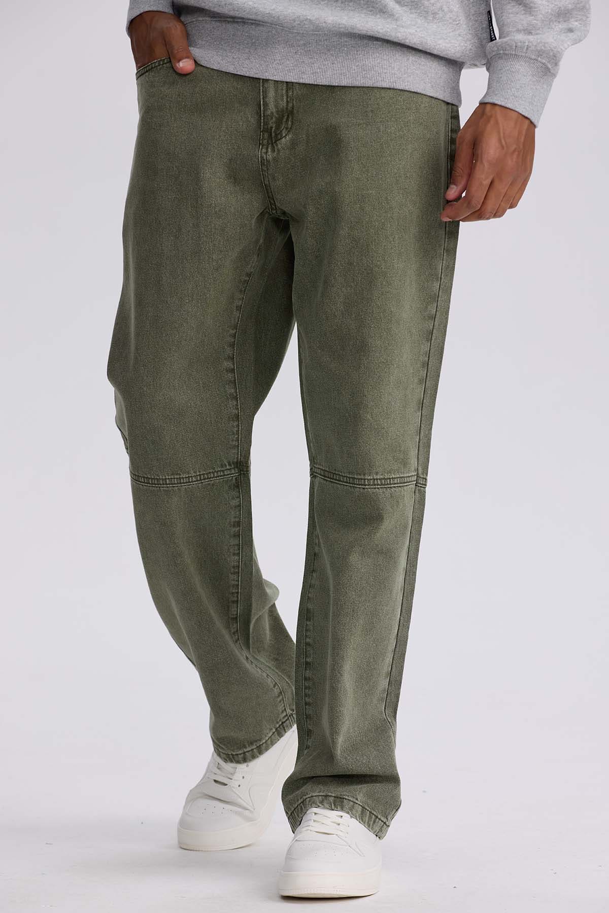 Jeans Hombre Retro Skater Verde Militar Claro - Main Image