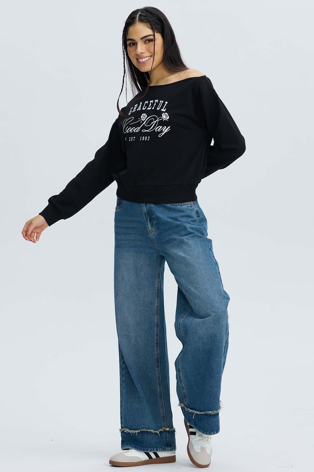 Jeans Mujer Wide Leg Basta Azul Azul / 46