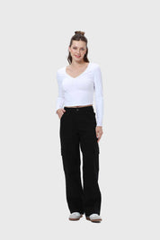 Jeans Mujer Calce Recto Negro