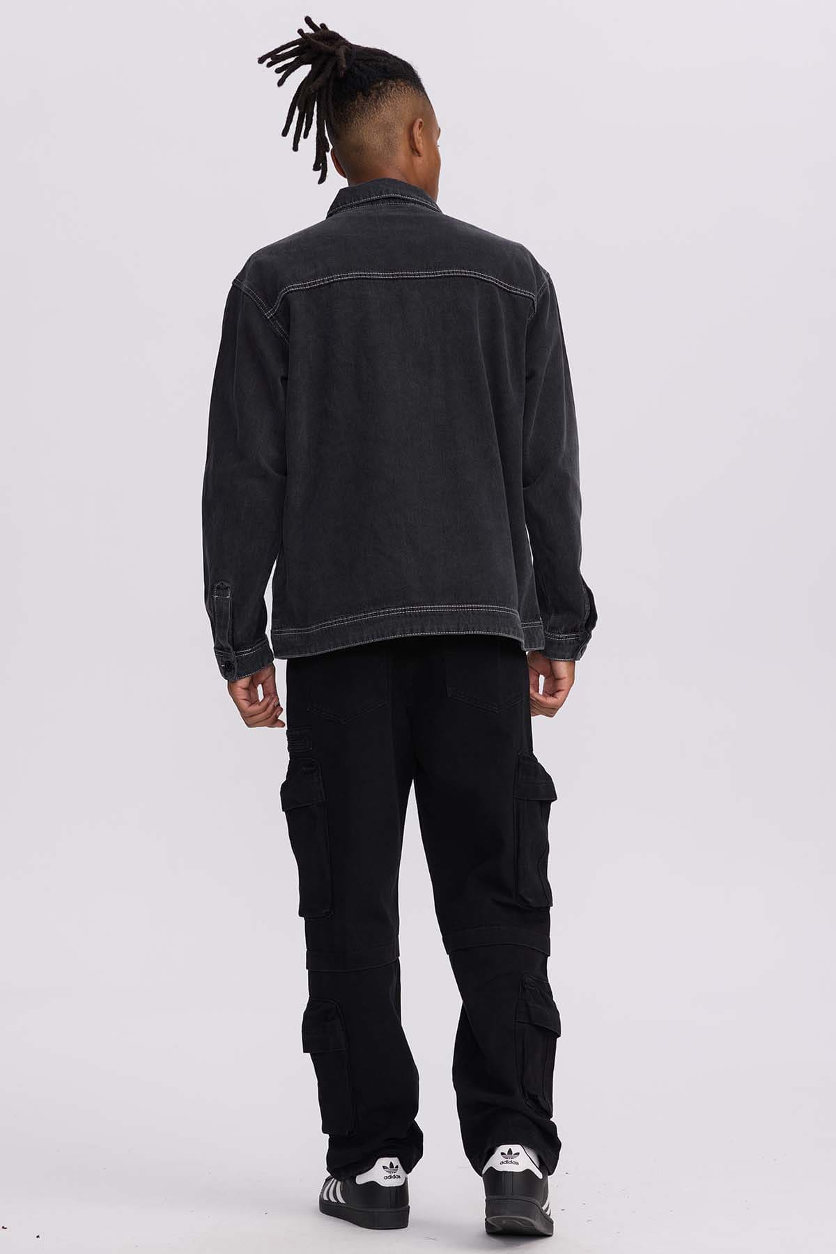 Chaqueta Hombre Doble Bolsillo Gris