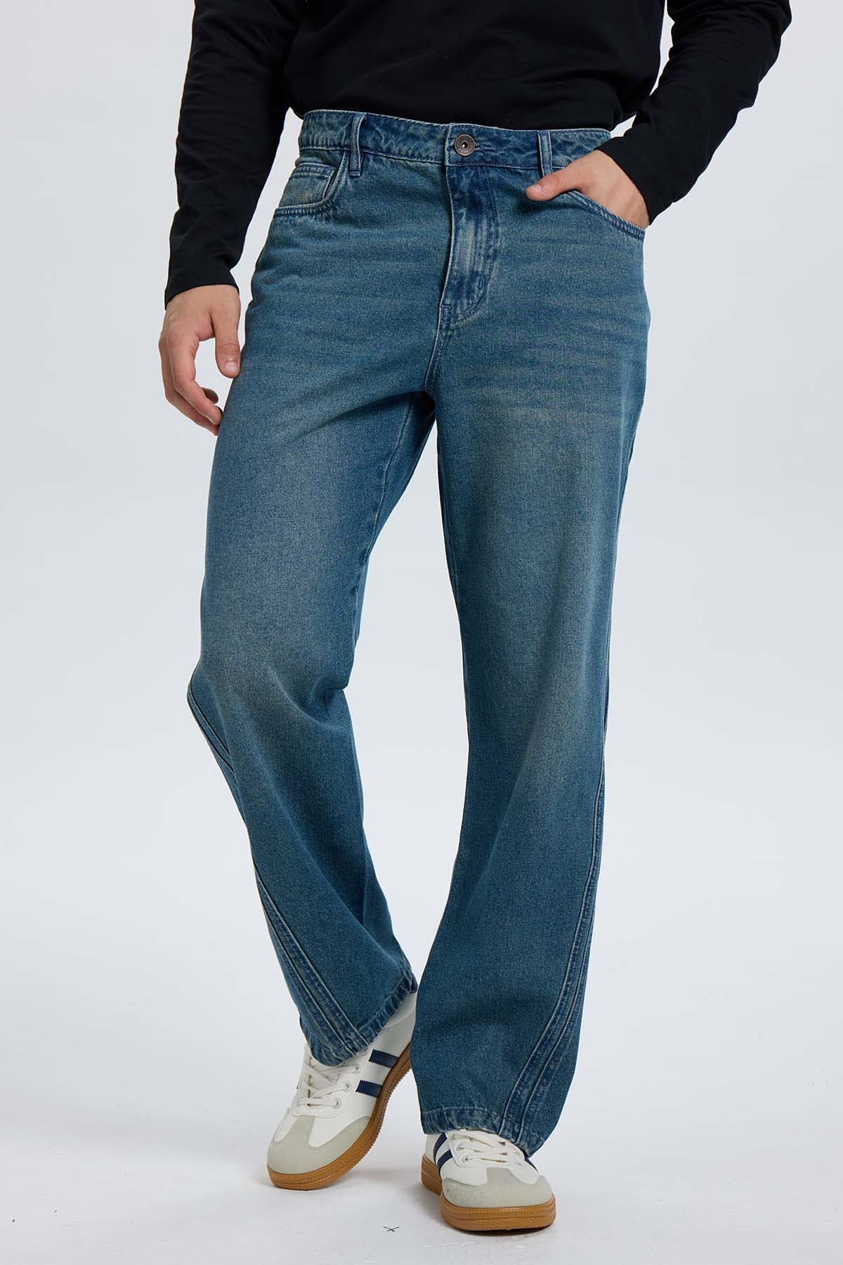 Jeans Hombre Recto Focalizado Azul