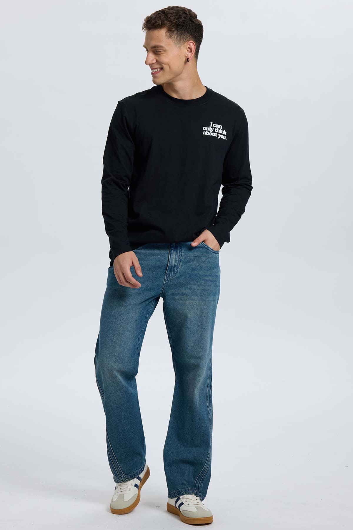 Jeans Hombre Recto Focalizado Azul