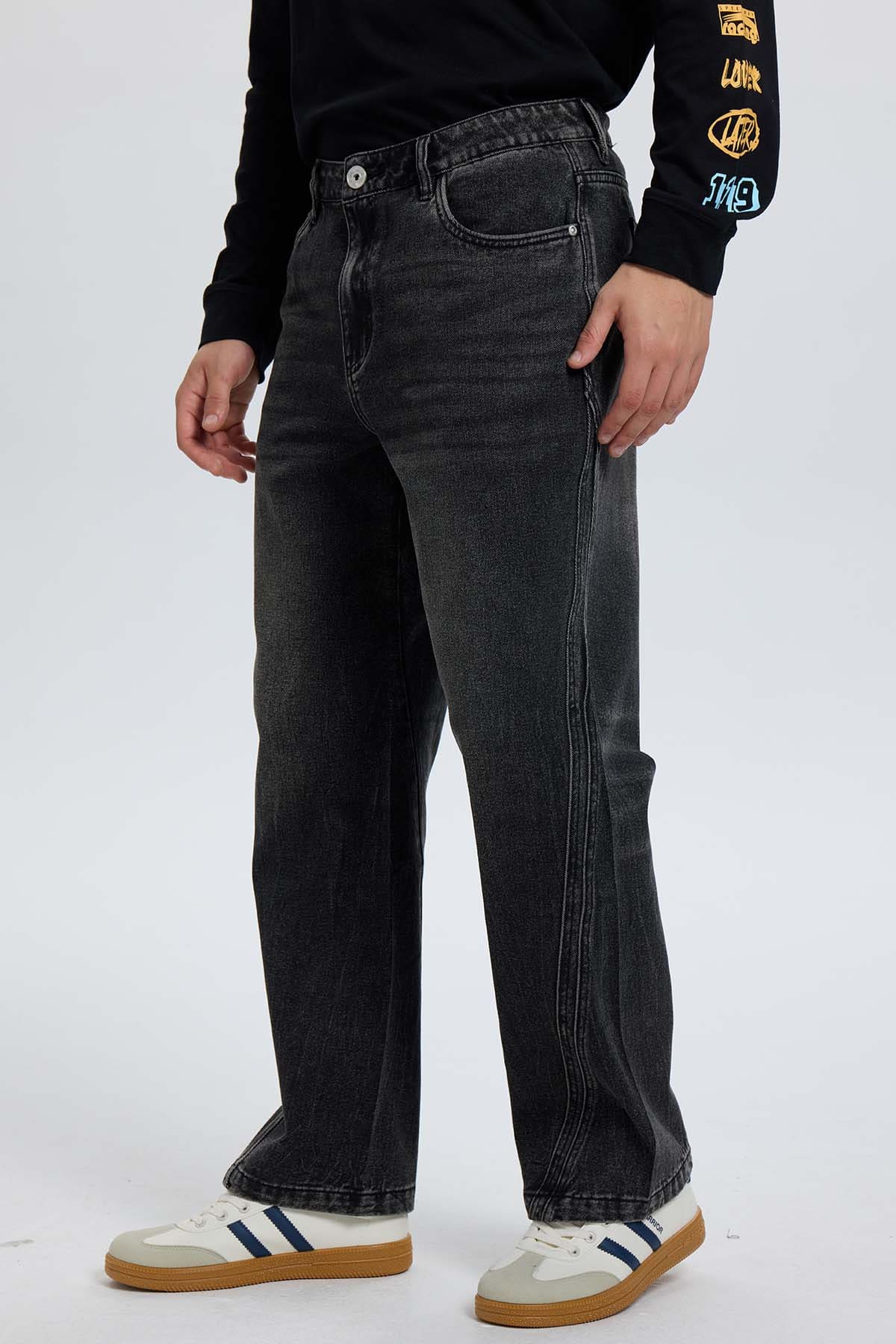 Jeans Hombre Recto Focalizado Negro