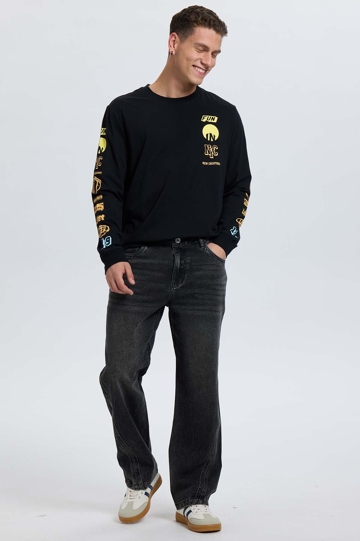 Jeans Hombre Recto Focalizado Negro