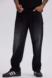 Jeans Hombre Baggy Focalizado Negro