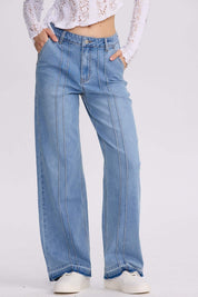 Jeans Mujer Calce Recto Linea Azul Azul / 42