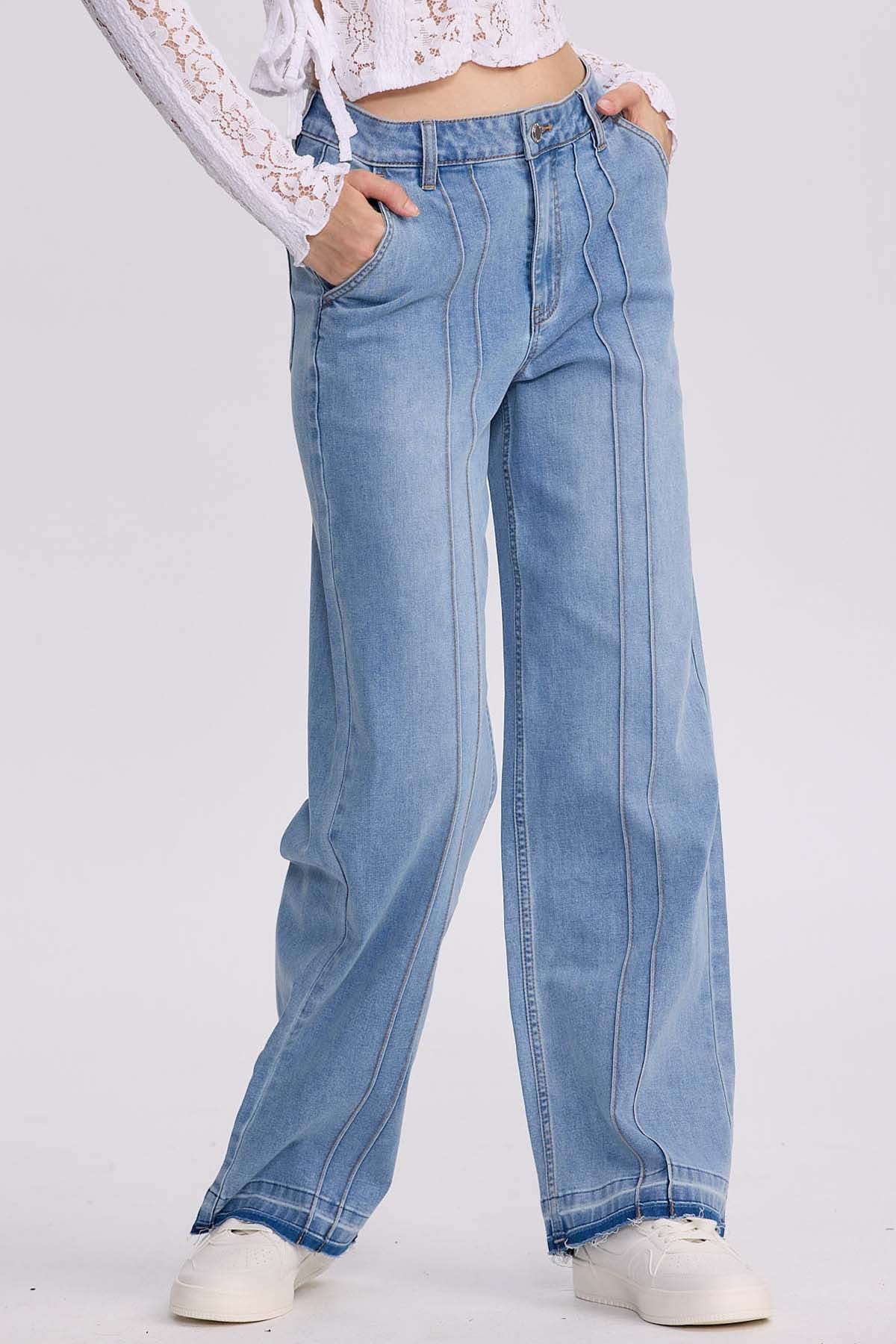 Jeans Mujer Calce Recto Linea Azul Azul / 42