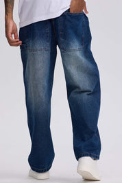 Jeans Hombre Baggy Focalizado Azul