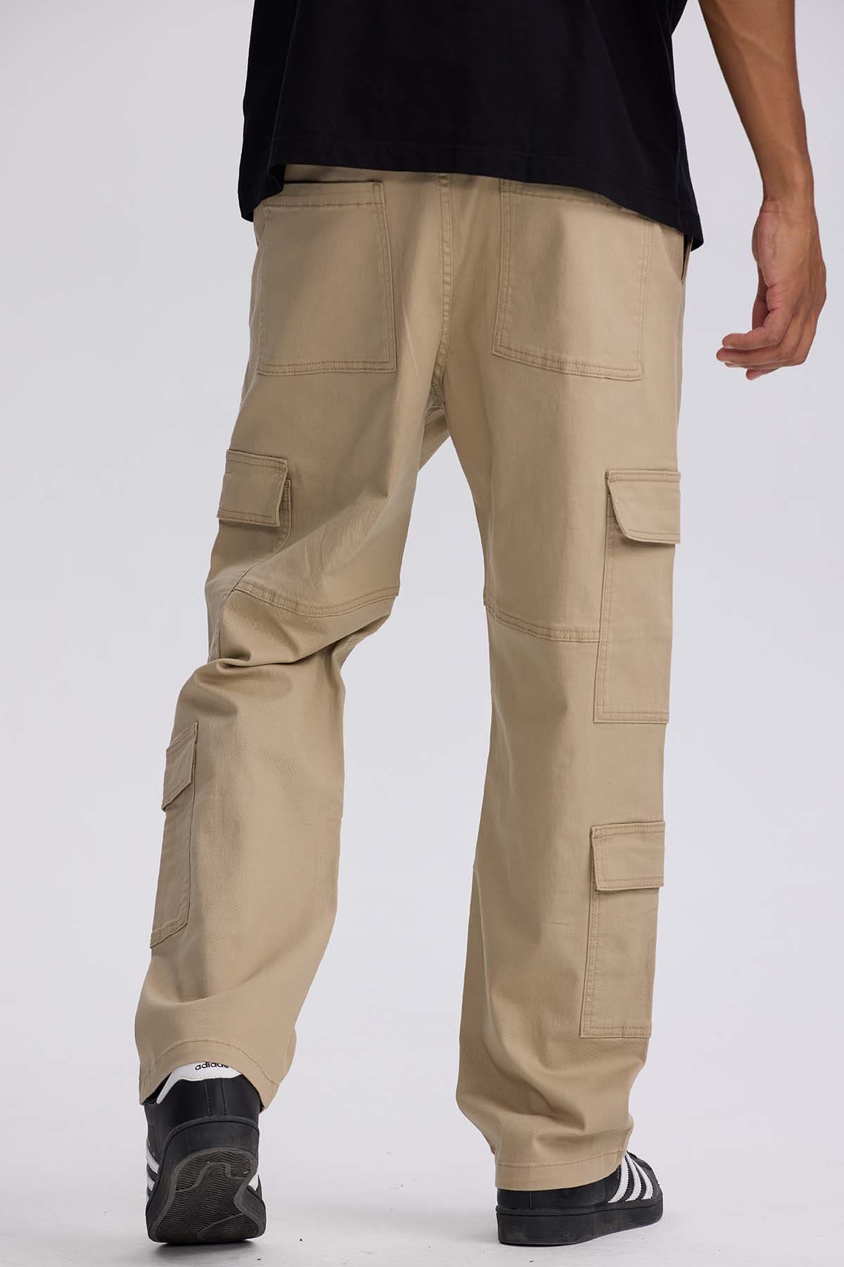 Jeans Hombre Doble Cargo Color Arena