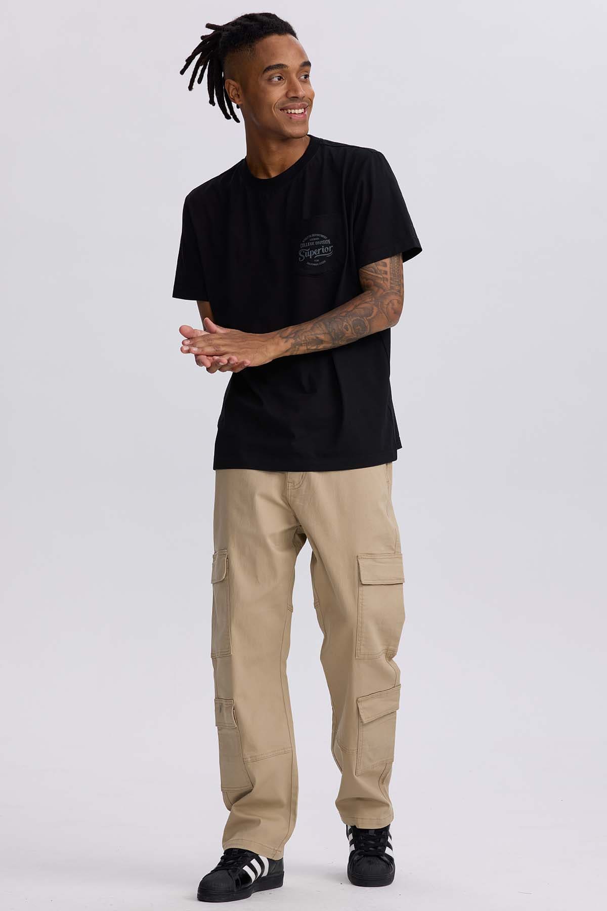 Jeans Hombre Doble Cargo Color Arena