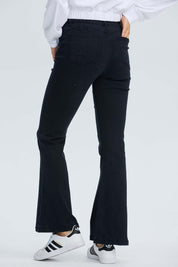 Jeans Mujer Flare Detalle Negro