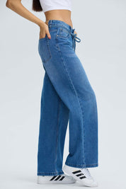 Jeans Mujer Calce Recto Lazo Azul Azul / 46