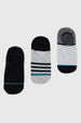 Calceta Hombre Tripack Invisible Deportiva Negro