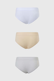 Calzón Mujer Tripack Bikini Algodón Blanco
