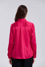 Blusa Mujer Con Lazo Fucsia