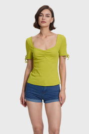 Polera Mujer Escote Corazón Verde