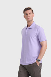 Polera Hombre Piqué Básica Lila