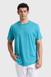 Polera Hombre Long Fit Básica Turquesa