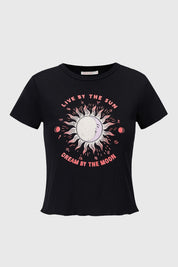 Polera Niña Rib Crop Negro