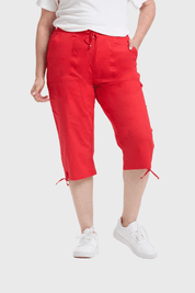 Pantalón Mujer Con Cortes Y Apertura Rojo