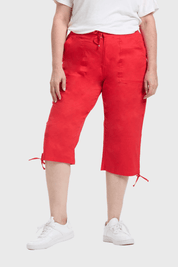 Pantalón Mujer Con Cortes Y Apertura Rojo