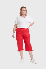 Pantalón Mujer Con Cortes Y Apertura Rojo