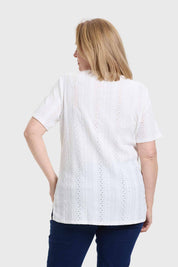 Polera Mujer Abotonada Crudo