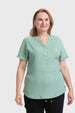 Polera Mujer Abotonada Verde