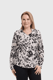 Blusa Mujer Estampada Beige