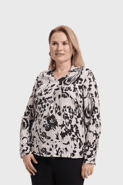Blusa Mujer Estampada Beige
