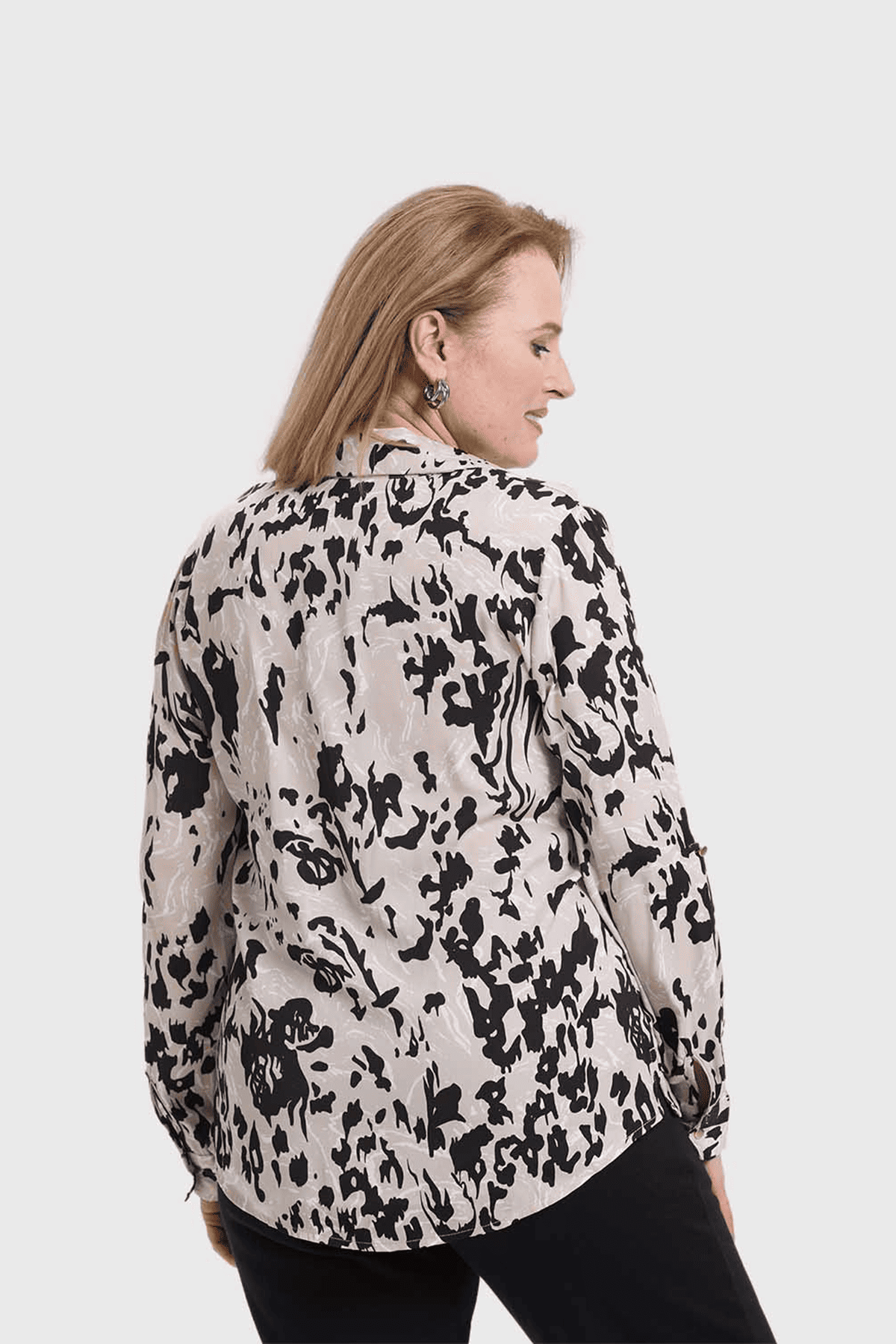 Blusa Mujer Estampada Beige