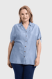 Blusa Mujer Con Ajustador Celeste